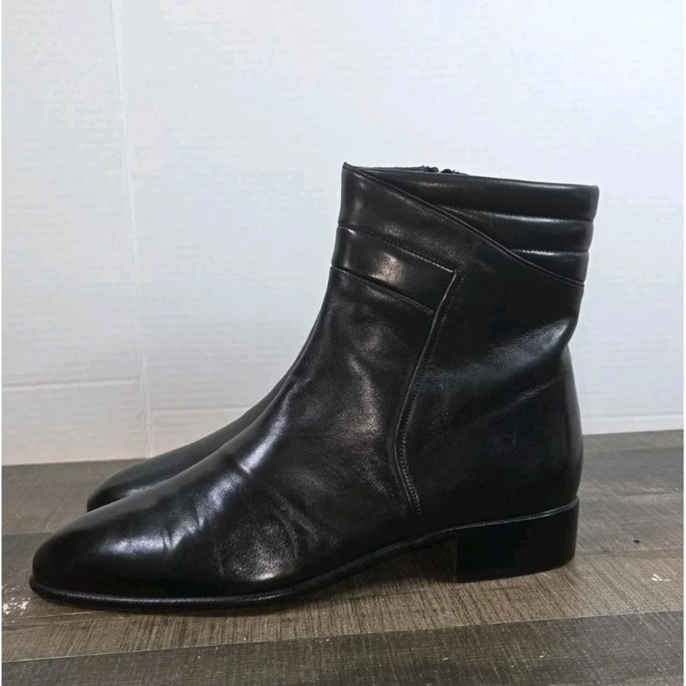 Men's Florsheim Imperial Black Zip Made In Italy Boots Sz 7D